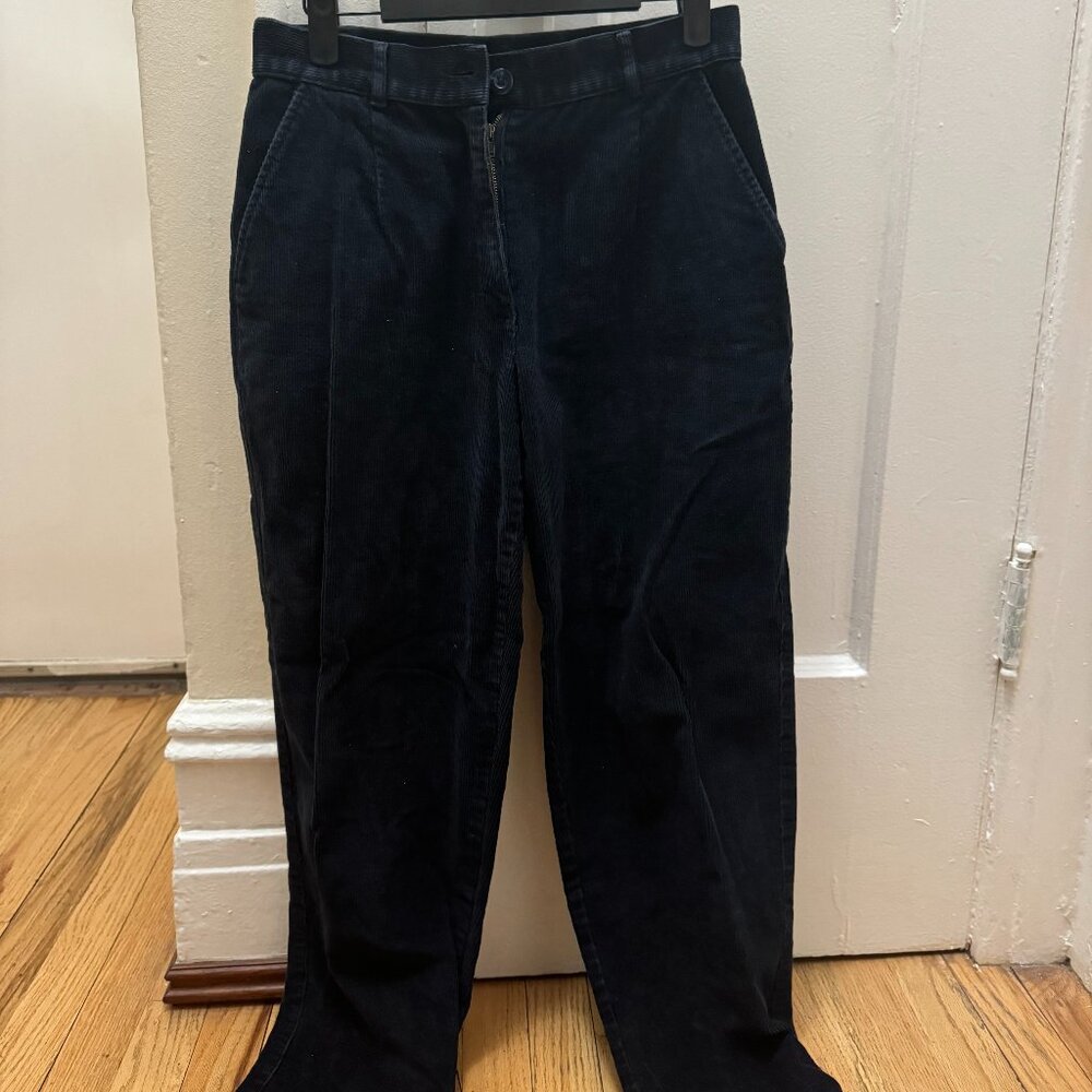 Vintage LL Bean Navy Blue Corduroy Pants (6P) - Picture 1 of 4
